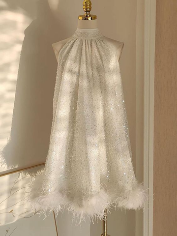 White Short Prom Dress Fashion Cocktail Dress Homecoming Dress HZ1023
